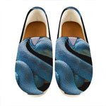 Blue Viper Snake Print Casual Shoes