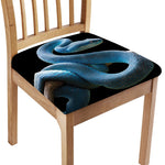 Blue Viper Snake Print Chair Cushion Cover
