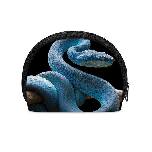 Blue Viper Snake Print Coin Purse