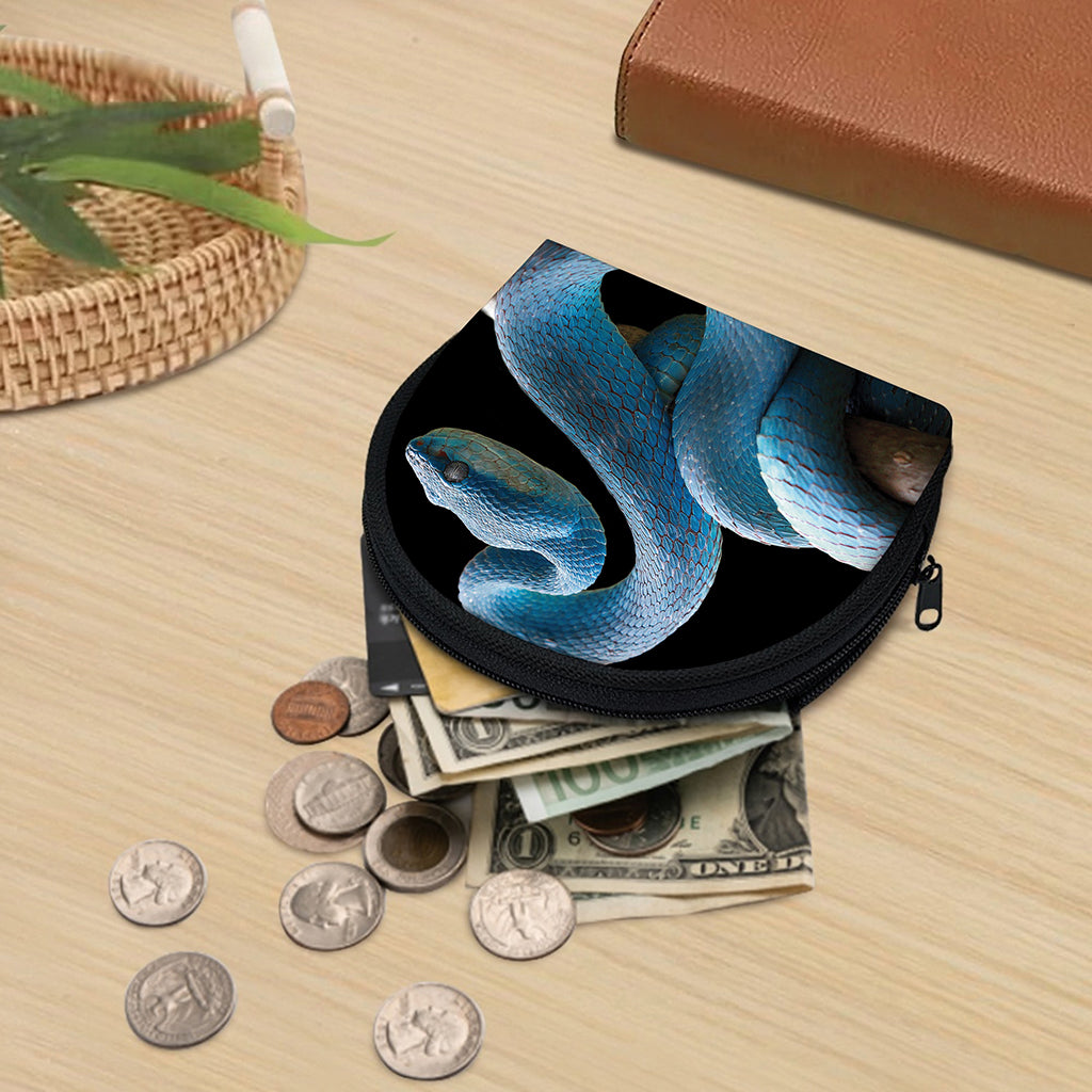 Blue Viper Snake Print Coin Purse