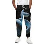 Blue Viper Snake Print Cotton Pants