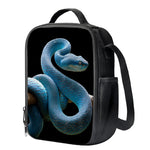 Blue Viper Snake Print Crossbody Lunch Bag