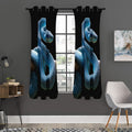 Blue Viper Snake Print Grommet Curtain Panels
