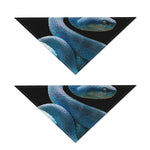 Blue Viper Snake Print Dog Bandana