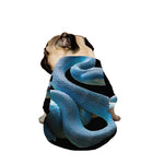 Blue Viper Snake Print Dog Zip Up Jacket