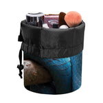 Blue Viper Snake Print Drawstring Makeup Bag