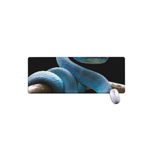 Blue Viper Snake Print Extended Mouse Pad