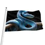 Blue Viper Snake Print Flag