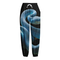 Blue Viper Snake Print Fleece Lined Knit Pants