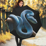 Blue Viper Snake Print Foldable Umbrella