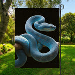 Blue Viper Snake Print Garden Flag