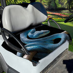 Blue Viper Snake Print Golf Cart Seat Cover
