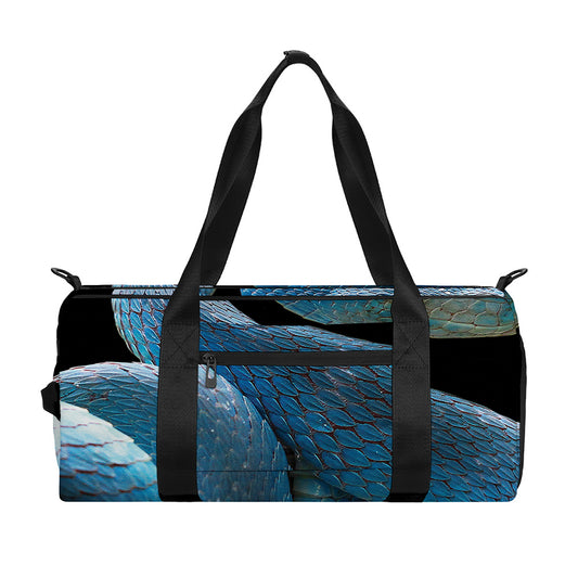 Blue Viper Snake Print Gym Bag