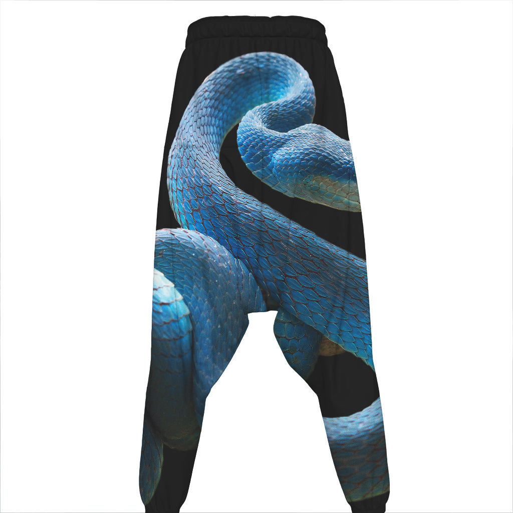 Blue Viper Snake Print Hammer Pants