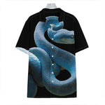 Blue Viper Snake Print Hawaiian Shirt