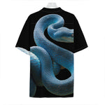 Blue Viper Snake Print Hawaiian Shirt