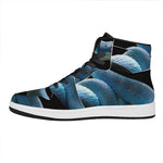 Blue Viper Snake Print High Top Leather Sneakers
