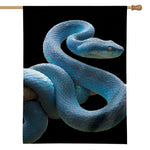 Blue Viper Snake Print House Flag