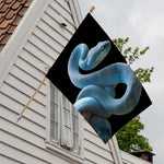 Blue Viper Snake Print House Flag