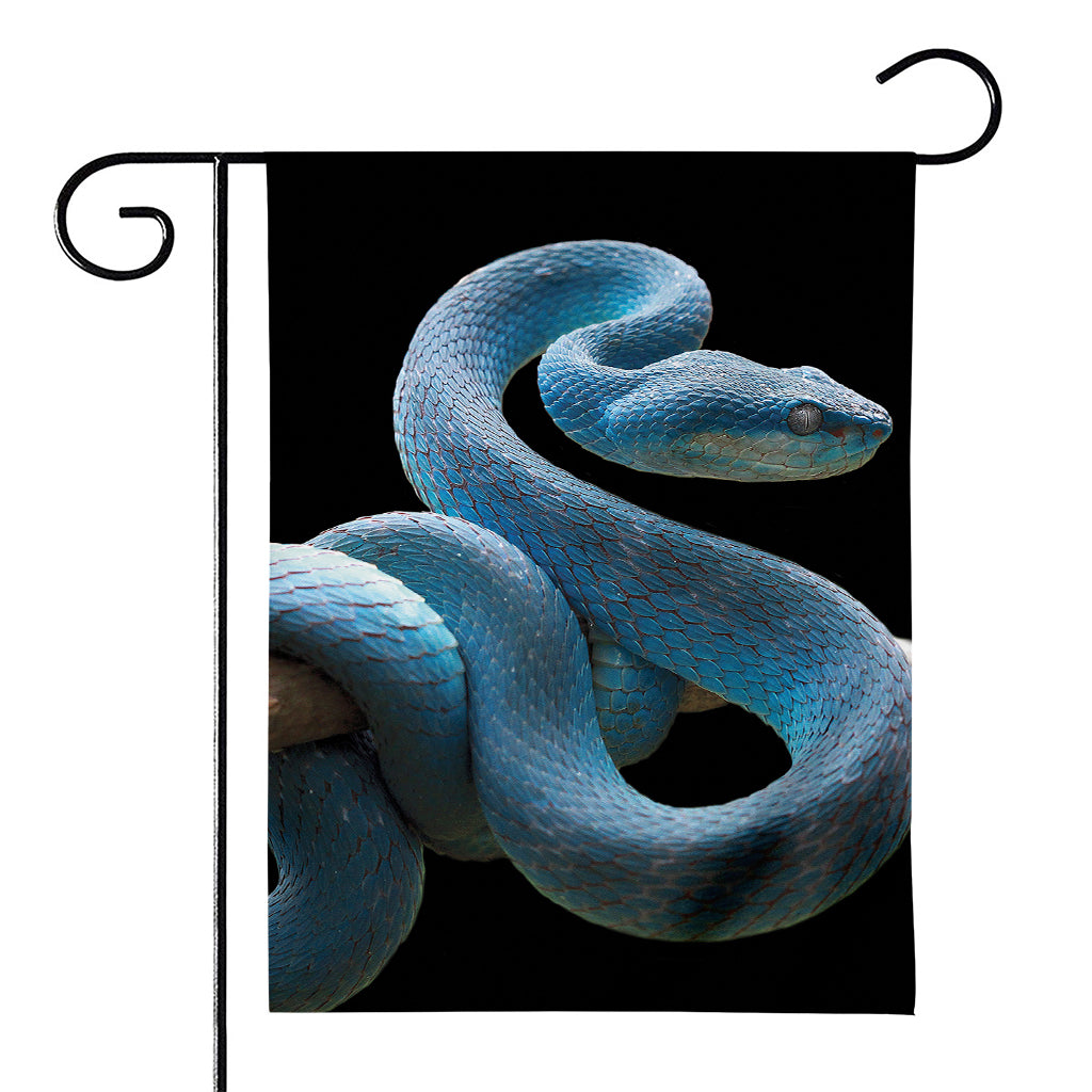 Blue Viper Snake Print House Flag