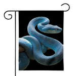 Blue Viper Snake Print House Flag