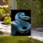 Blue Viper Snake Print House Flag