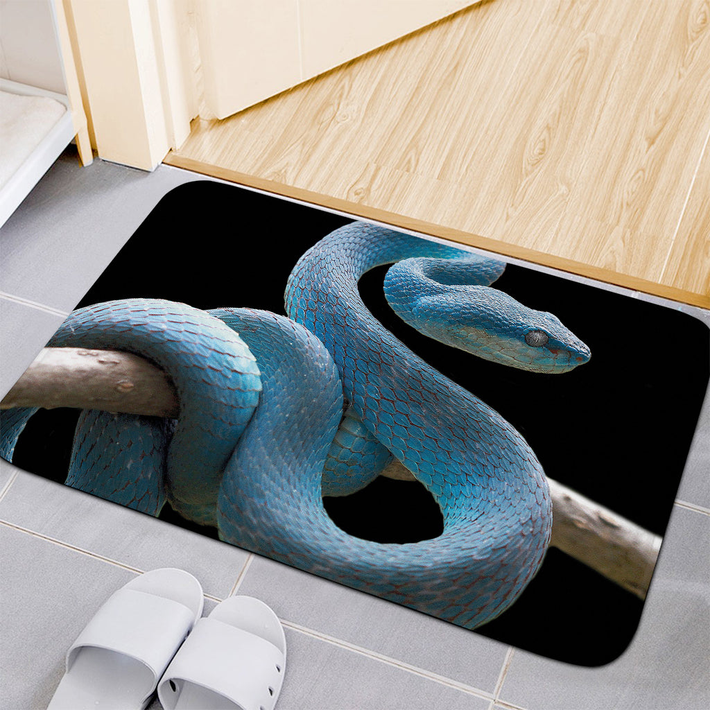 Blue Viper Snake Print Indoor Door Mat