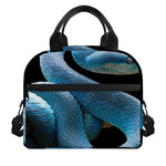 Blue Viper Snake Print Insulated Lunch Bag