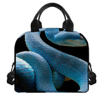 Blue Viper Snake Print Insulated Lunch Bag