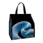 Blue Viper Snake Print Insulated Lunch Tote