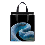 Blue Viper Snake Print Insulated Lunch Tote