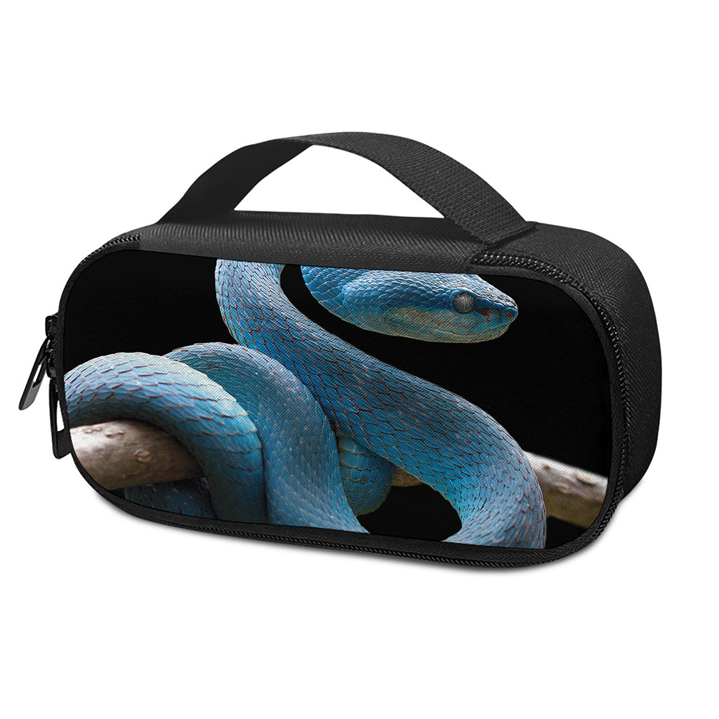Blue Viper Snake Print Insulin Cooler Travel Case