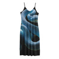 Blue Viper Snake Print Jersey Midi Cami Dress
