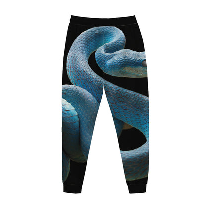 Blue Viper Snake Print Jogger Pants