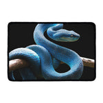 Blue Viper Snake Print Kitchen Mat