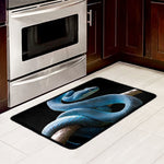 Blue Viper Snake Print Kitchen Mat