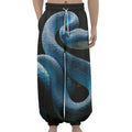 Blue Viper Snake Print Lantern Pants