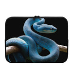 Blue Viper Snake Print Laptop Sleeve