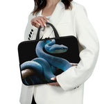 Blue Viper Snake Print Laptop Sleeve With Handle