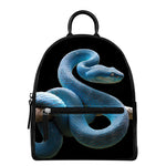 Blue Viper Snake Print Leather Backpack