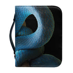 Blue Viper Snake Print Leather Bible Cover
