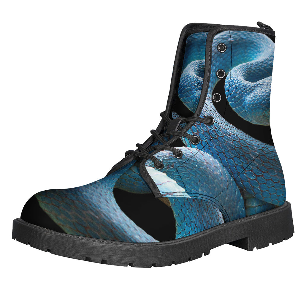 Blue Viper Snake Print Backpack