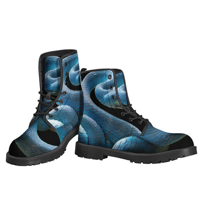 Blue Viper Snake Print Backpack