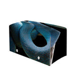 Blue Viper Snake Print Leather Tissue Box Cover