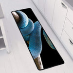Blue Viper Snake Print Long Kitchen Mat