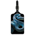 Blue Viper Snake Print Luggage Tag