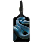 Blue Viper Snake Print Luggage Tag