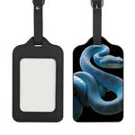 Blue Viper Snake Print Luggage Tag
