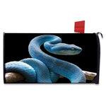 Blue Viper Snake Print Mailbox Cover