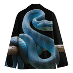 Blue Viper Snake Print Men's Blazer
